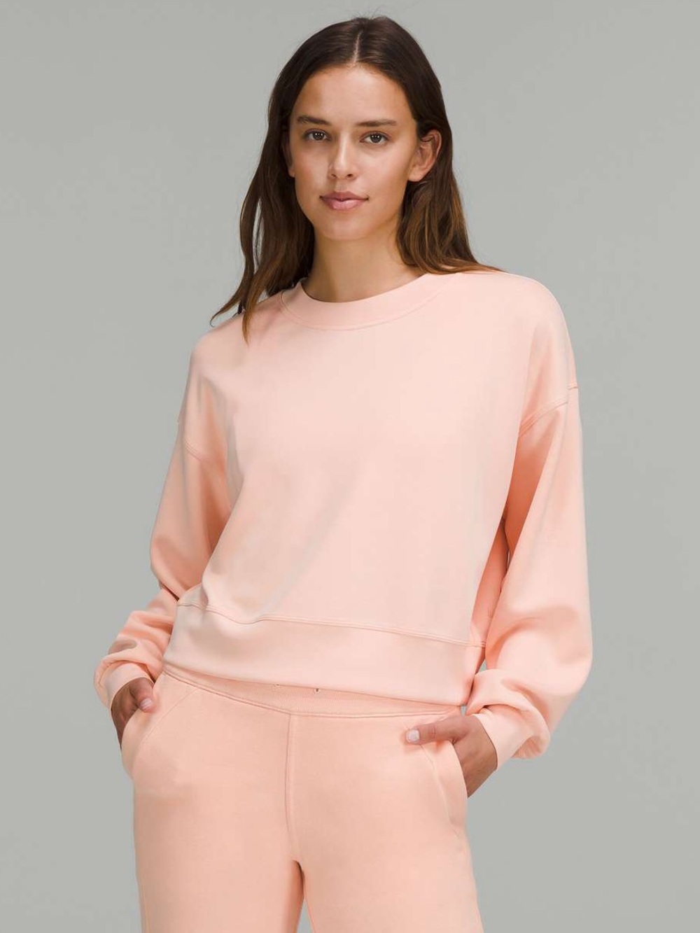 lululemon athletica Oversized Cropped Crew Sweatshirt - Peach